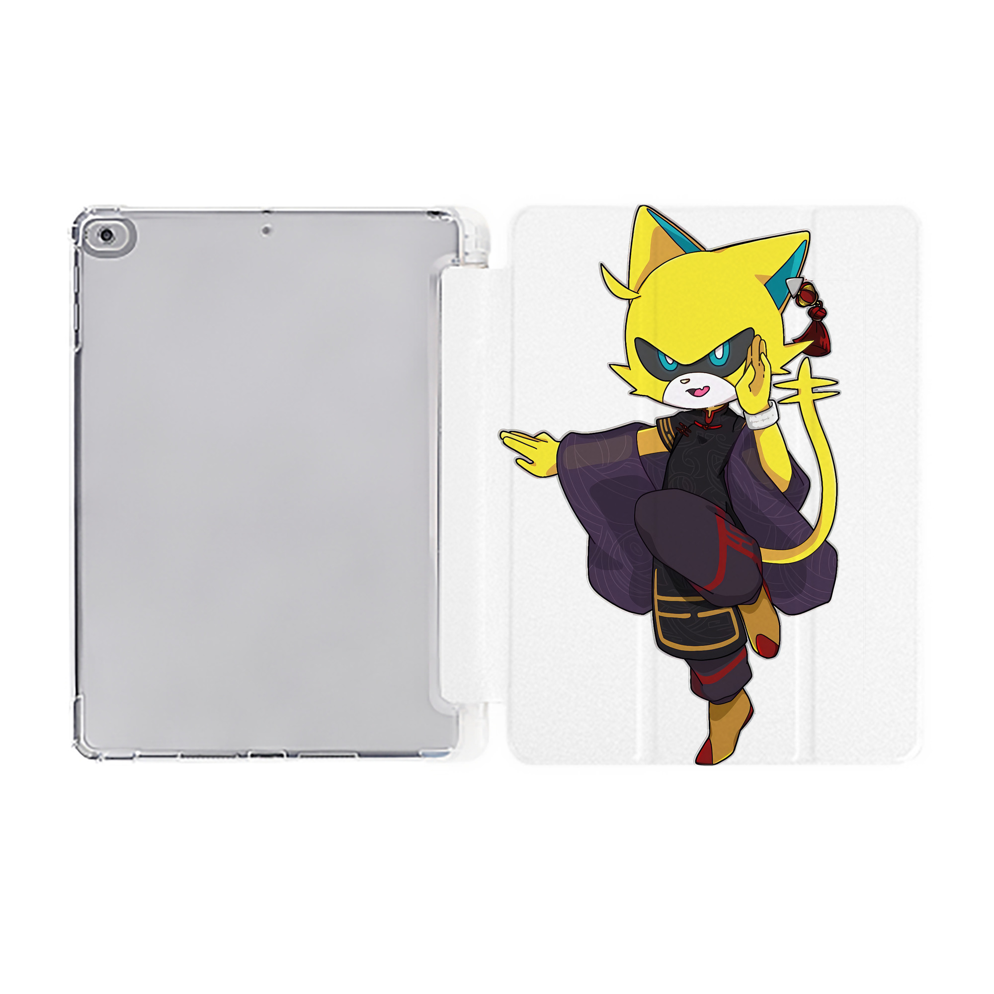 （画像用） 妖怪ウォッチ Yo-kai Watch IPad ケース ペン収納付き 三つ折りスタンド PUレザー×シリコン 対応機種9.5/10.5/10.9インチ